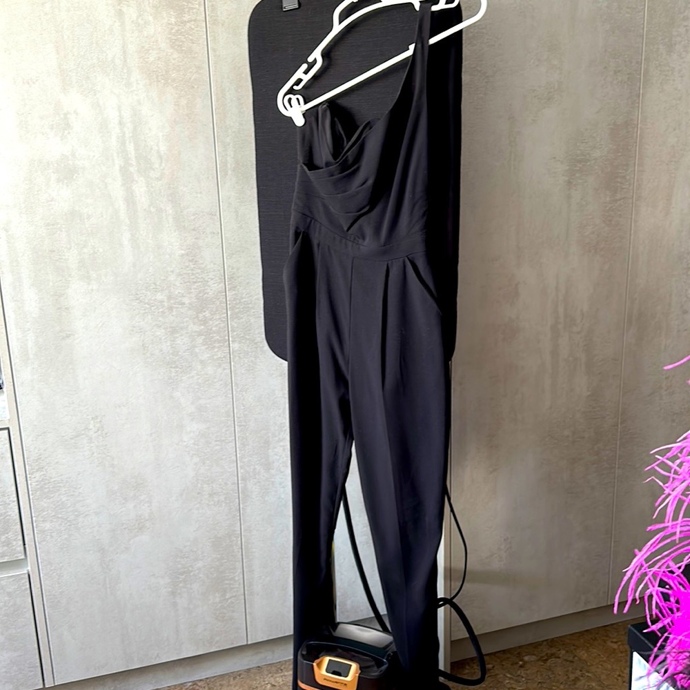 ASOS Black Corseted Asymmetrical Jumpsuit US SIZE 0